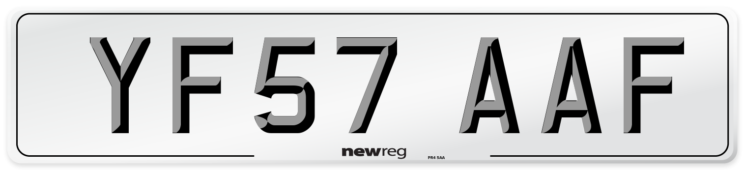YF57 AAF Number Plate from New Reg